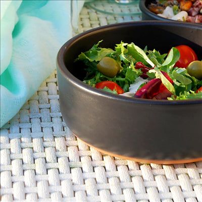 RÉCIPIENTS EN FAÏENCE POUR SALADES 812 ML Ø17,1x5,38 CM NOIR CERAMIQUE (8 UNITÉS)