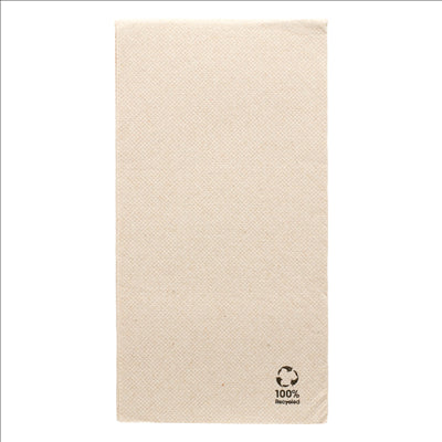 SERVIETTES ECOLABEL P. 1/6 'DOUBLE POINT' 19 G/M2 30x40 CM NATUREL OUATE RECYCLÉE (1500 UNITÉS)