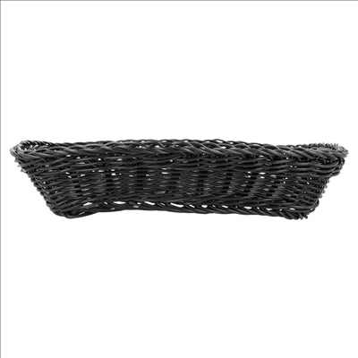 CORBEILLES SIMILAIRE OSIER RECTANGULAIRES 30x22x7 CM NOIR PP (12 UNITÉS)