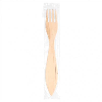FOURCHETTES À POISSONS SOUS SACHETS CELOFAN 15 CM NATUREL BOIS (100 UNITÉS)