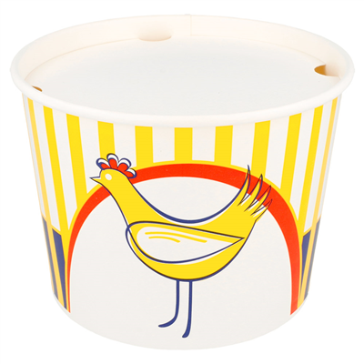 CONTAINERS POULET + COUVERCLES 1920 ML 13PE + 320 +18PE G/M2 Ø 16,8/13,9x12,3 CM BLANC CARTON (300 UNITÉS)