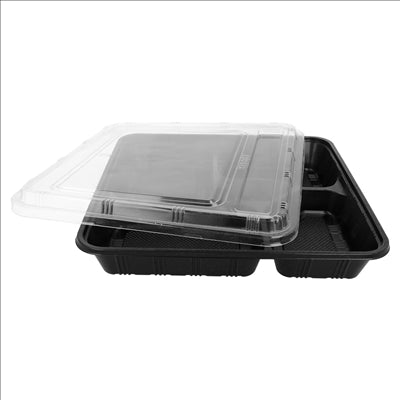 COFFRETS À EMPORTER 5 COMPART. 27,8x27,6x5 CM NOIR PP (200 UNITÉS)