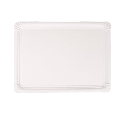 PLATEAUX PÂTISSERIE - MOYENS  500 G/M2 45,5x34 CM BLANC CARTON (25 UNITÉS)