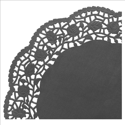 DENTELLES RONDES AJOURÉES 40 G/M2 Ø 27 CM NOIR PAPIER (250 UNITÉS)