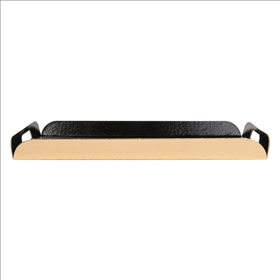PLATEAUX AVEC ANSES 750 G/M2 15x24+2 CM NOIR/OR CARTON (100 UNITÉS)
