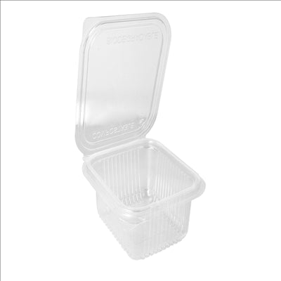 SALADIERS AVEC CHARNIÈRE 500 ML 13,5x12,5x5,6 CM TRANSPARENT PLA (600 UNITÉS)