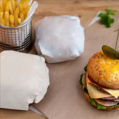 PAPIER INGRAISSABLES FAST FOOD - FLUOR FREE 40 G/M2 28x34 CM BLANC PARCH.INGRAISSABLE (1000 UNITÉS)