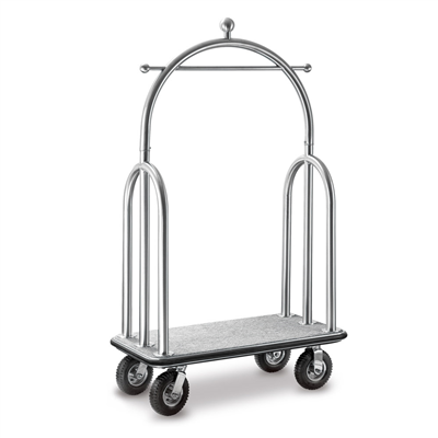 PORTE-VALISES DE LUXE AVEC COUPOLE 'ARROW' 112x61x187 CM ARGENTE INOX (1 UNITÉ)