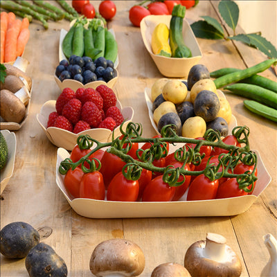 BARQUETTES RECTANGULAIRES 'WOOD' 16,5x11x2 CM NATUREL BOIS (200 UNITÉS)