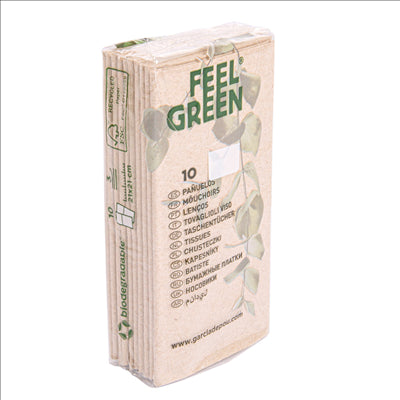 10 U X 10 U. MOUCHOIRS 3 PLIS 21x21 CM NATUREL KRAFT (25 UNITÉS)