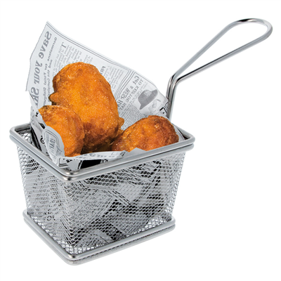 MINI FRITEUSES 1 PORTION 'ARTINOX' 10x7,8x7 CM CHROME ACIER (6 UNITÉS)