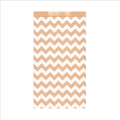 SACHETS PLATS LISERÉ  60 G/M2 19+8x35 CM NATUREL KRAFT VERGÉ (250 UNITÉS)