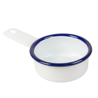 MINI SAUTOIRS 'ENAMELWARE' 100 ML 14,6x8x3 CM BLANC ACIER ÉMAILLÉ (6 UNITÉS)