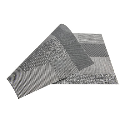 SETS DE TABLE MOSAÏQUE 45X30 CM NOIR PVC (12 UNITÉS)