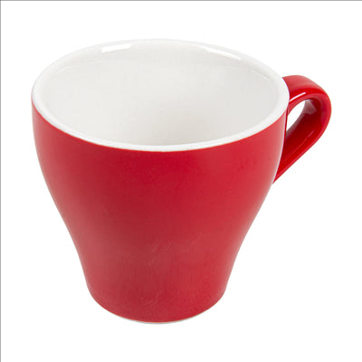 TASSES CAFÉ 'AKALA' 160 ML Ø8/4,6x7,6 CM ROUGE/BLANC PORCELAINE (6 UNITÉS)