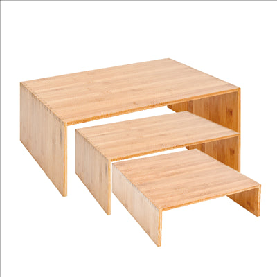 3 U. ÉLEVATEURS BUFFET GRANDS NATUREL BAMBOU (1 UNITÉ)