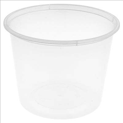 RÉCIPIENTS INJECTÉS MICRO-ONDABLES 600 ML Ø 11,5x8,5 CM TRANSPARENT PP (500 UNITÉS)