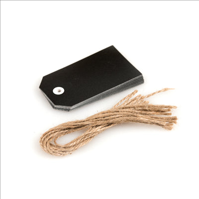 12 U. ÉTIQUETTES D'ARDOISE 5,1x9,2 CM NOIR CARTON (50 UNITÉS)