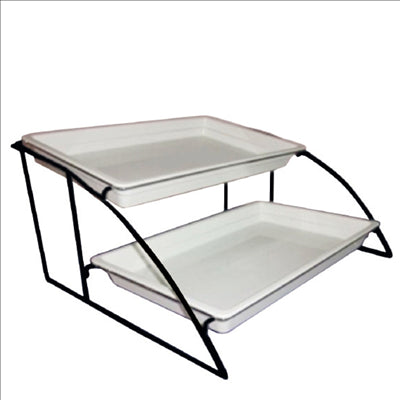 STAND 2 NIVEAUX BACS GN 1/1 56,5 x 52,5 x 32,5 CM NOIR FER (1 UNITÉ)