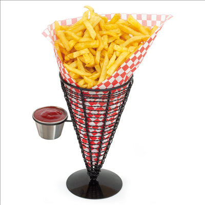 BASKET POUR 1 RÉCIPIENT Ø 12,8x18 CM NOIR ACIER (6 UNITÉS)