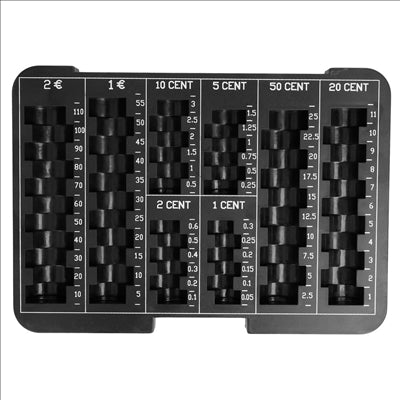PLATEAU MONNAIES POUR CAISSE 24x17x1,8 CM NOIR PVC (1 UNITÉ)