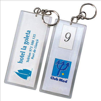 PORTE-CLÉS METHACRYLATE 5,5x12,5 CM TRANSPARENT METACRYLATE (1 UNITÉ)