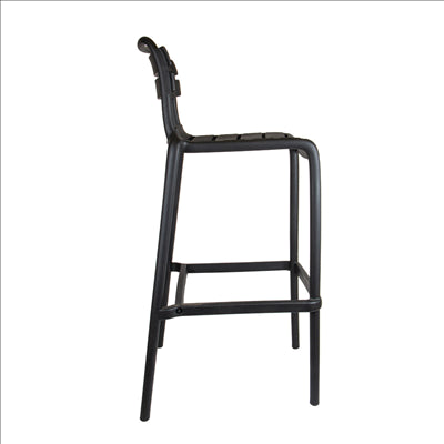 TABOURET HAUT AVEC DOSSIER 'SUPRA-TEK' 52x51x103 CM NOIR PP (4 UNITÉS)
