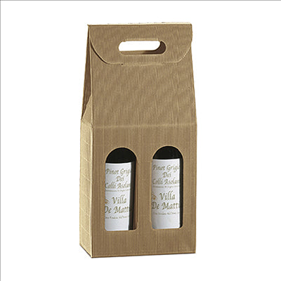30 U. BOÎTES 2 BOUTEILLES 18x9x34 CM NATUREL KRAFT (1 UNITÉ)