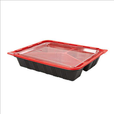 BARQUETTES MICRO-ONDABLE REPAS INDIVIDUEL 22,5x18x4,5 CM NOIR PP (400 UNITÉS)