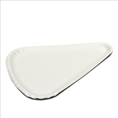 ASSIETTES TRIANGULAIRES 300 G/M2 24x18 CM BLANC CARTON (1000 UNITÉS)