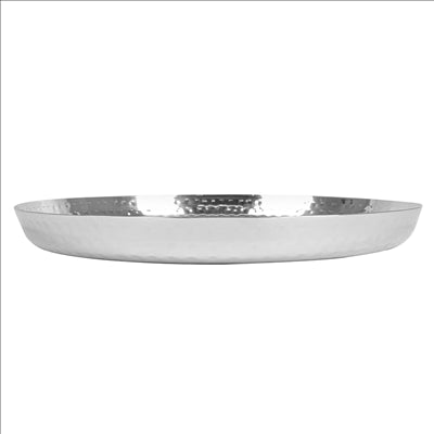 PLATEAU MARTELÉ 'ARTINOX' Ø 30x2,7 CM ARGENTE INOX (1 UNITÉ)
