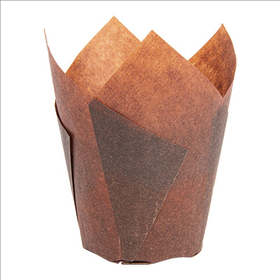 MUFFIN CUPS 'TULIP' 50 G/M2 15x15 CM MARRON PARCH.INGRAISSABLE (1000 UNITÉS)
