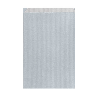 SACHETS PLATS 60 G/M2 19+8x35 CM ARGENTE KRAFT VERGÉ (250 UNITÉS)