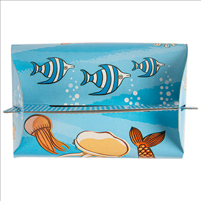 BOÎTES MENU ENFANT "FOND DE LA MER" 320 G/M2 15,50x10,50x17,50 CM QUADRICHROMIE CARTON (300 UNITÉS)