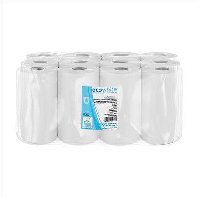 ESSUIE-MAINS "MINI-BARRIL" ECOLABEL 1 PLI - 300 FEUILLES 22 G/M2 Ø 13x20 CM BLANC OUATE (12 UNITÉS)