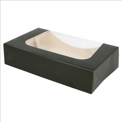 RÉCIPIENTS SUSHI+FÊNETRE 275 G/M2 17,5x12x4,5 CM NOIR CARTON (400 UNITÉS)