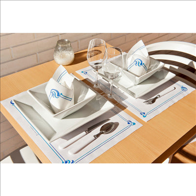SETS DE TABLE BLEU CIEL & CÉLESTE 'MAXIM' 48 G/M2 31x43 CM BLANC CELLULOSE (2000 UNITÉS)