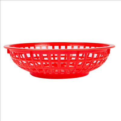 CORBEILLES RONDES Ø 20x5 CM ROUGE PP (12 UNITÉS)
