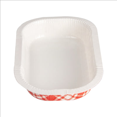 BARQUETTES THERMO FIXANTES 'VICHY' 240 ML 390 G/M2 + 25G/M2 PET 16x10x2,5 CM BLANC CARTON (1200 UNITÉS)