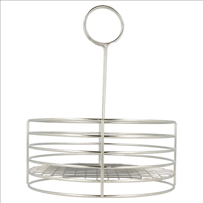 BASKET ROND Ø 19x24 CM ARGENTE INOX (1 UNITÉ)