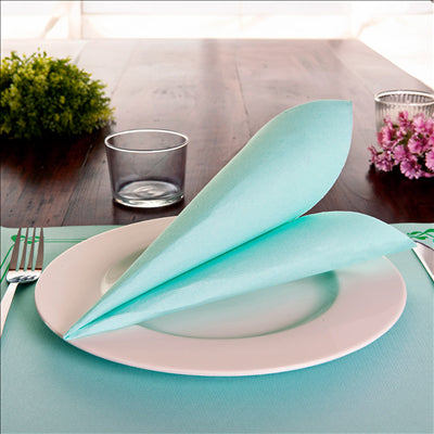 SERVIETTES ECOLABEL 'DOUBLE POINT' 18 G/M2 33x33 CM VERT D'EAU OUATE (1200 UNITÉS)