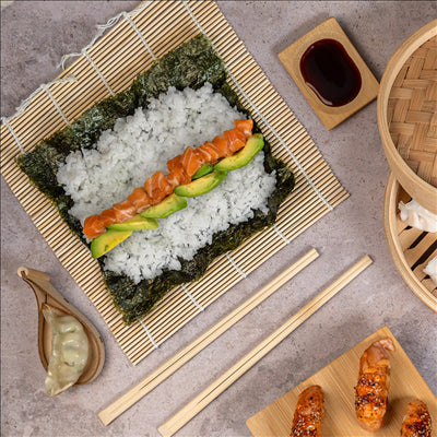 TAPIS À SUSHI 24x24 CM NATUREL BAMBOU (24 UNITÉS)