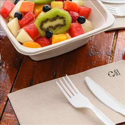 SACHET FOURCHETTE 18 CM BLANC CPLA (500 UNITÉS)