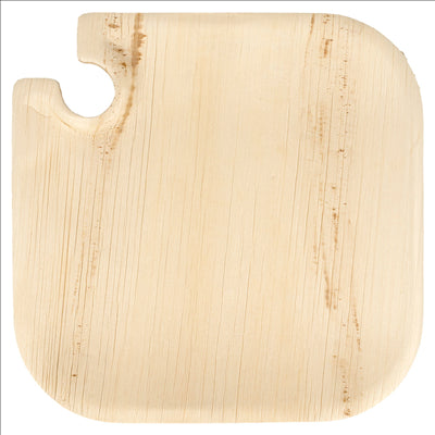 PLATEAUX AVEC PORTE-COUPES 'ARECA' 21x21x1,5 CM NATUREL ARECA (100 UNITÉS)