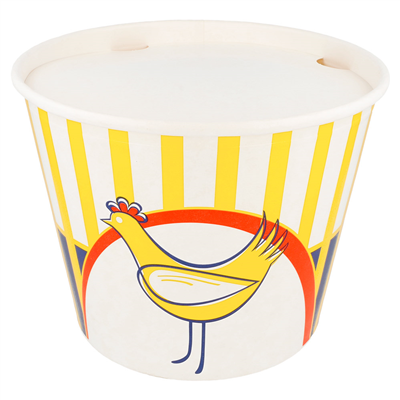 CONTAINERS POULET + COUVERCLES 4500 ML 15PE + 380 + 18PE G/M2 Ø 21,6/16x16,8 CM BLANC CARTON (120 UNITÉS)