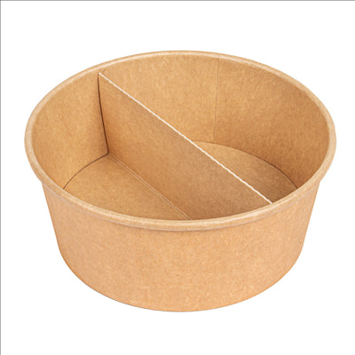 SÉPARATEUR 2 COMPARTIMENTS SALADIER 212.98  300 + 18 PE G/M2 Ø22,3/14x4,8 CM NATUREL KRAFT (600 UNITÉS)