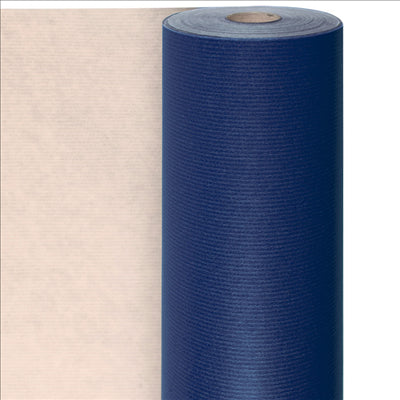 PAPIER CADEAU 100 M. 60 G 70 CM BLEU KRAFT VERGÉ (1 UNITÉ)