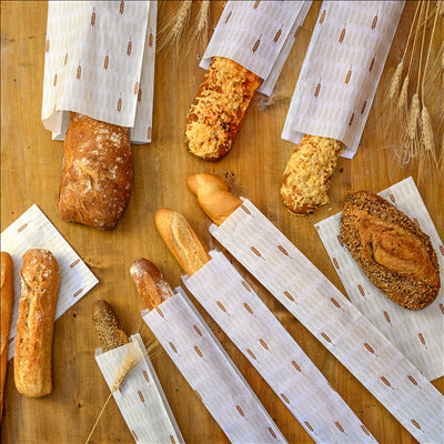 SACHETS BOULANGERIE 'CERES' 33 G/M2 14+9x46 CM BLANC CELLULOSE (500 UNITÉS)