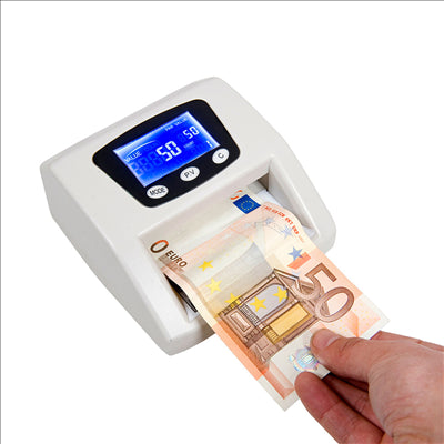 EURODÉTECTEUR FAUX BILLETS AC220-240V 12,5x14x7 CM BLANC PLASTIQUE (1 UNITÉ)