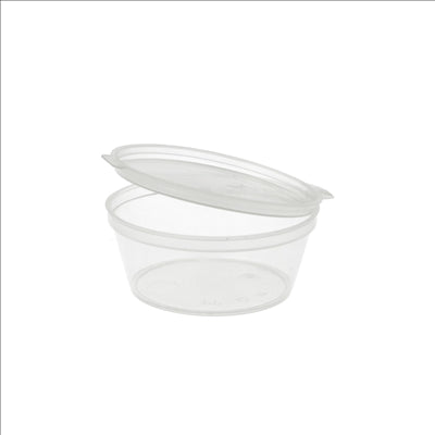 PETITS POTS + COUVERCLE INCLUS 60 ML Ø6/4,6x2.5 CM TRANSPARENT PP (1000 UNITÉS)